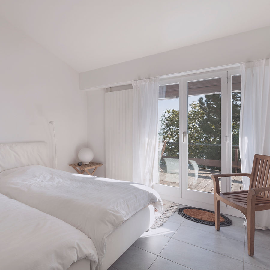 A bright, freshly made bedroom